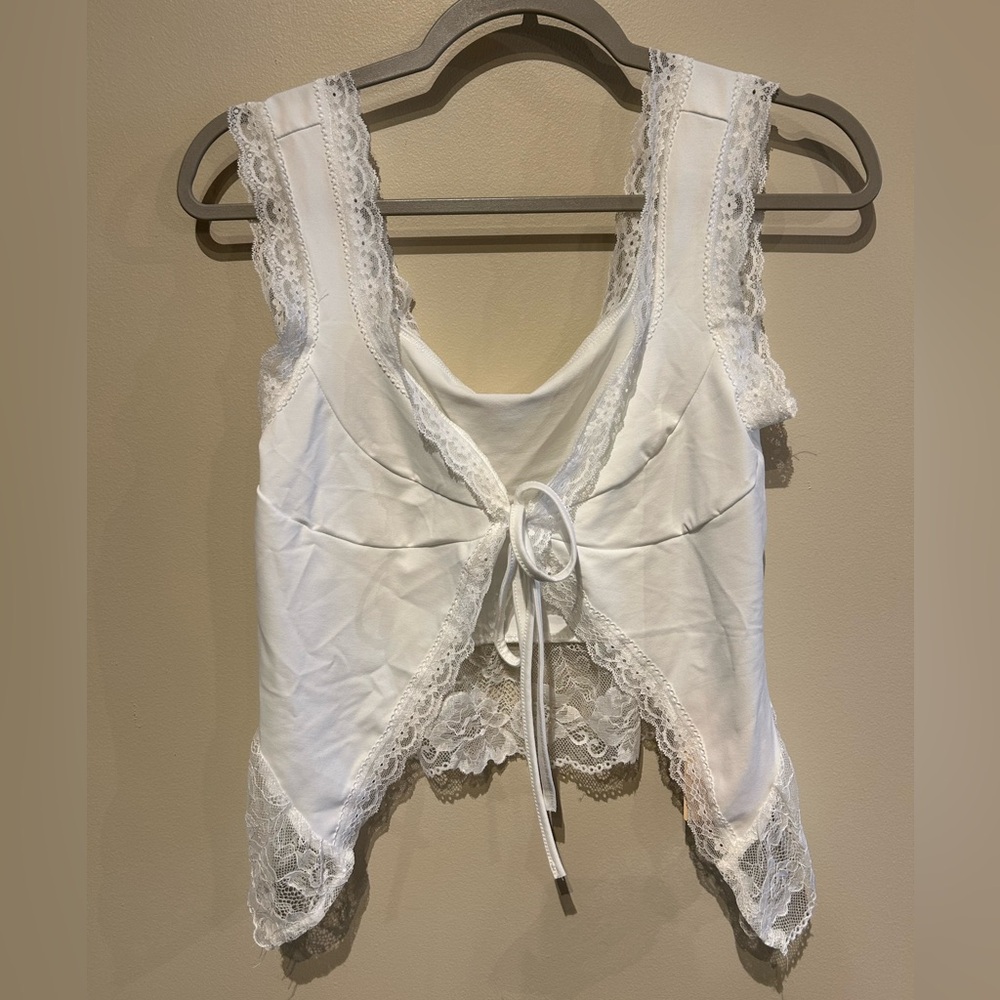 Lace Patchwork Bowknot Top